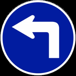 Turning left mandatory.