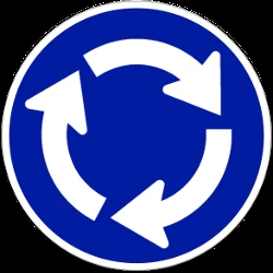 Mandatory direction of the roundabout.