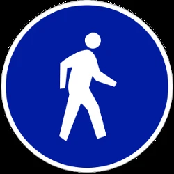 Mandatory path for pedestrians.