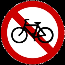 Cyclists prohibited.