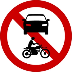 Motorcycles and cars prohibited.