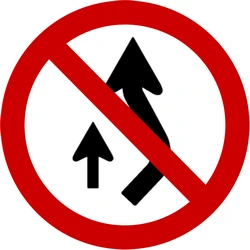 Overtaking prohibited.