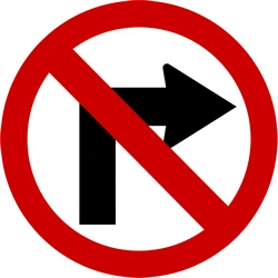 Turning right prohibited.