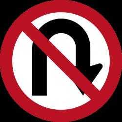 Turning around prohibited (U-turn).
