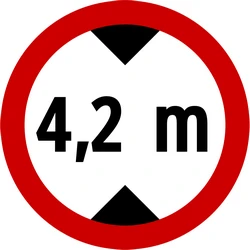 Vehicles higher than indicated prohibited.