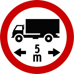 Vehicles longer than indicated prohibited.