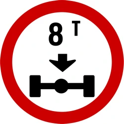 Vehicles with an axle weight heavier than indicated prohibited.