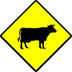 Warning for cattle on the road.