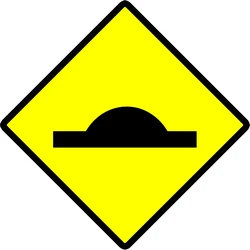 Warning for a speed bump.