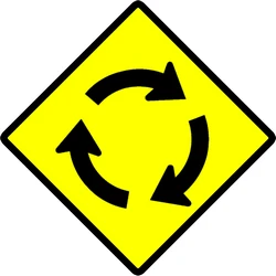 Warning for a roundabout.