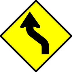 Warning for a double curve, first left then right.