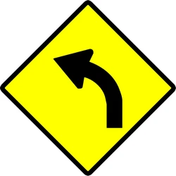 Warning for a curve to the left.