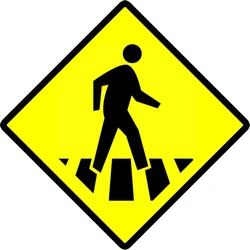 Warning for a crossing for pedestrians.