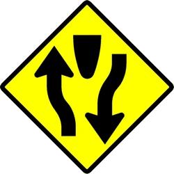 Warning for a divided road.