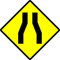 Warning for a road narrowing.
