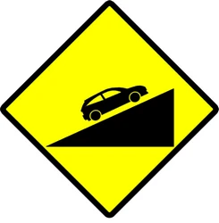 Warning for a steep ascent.