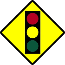Warning for a traffic light.