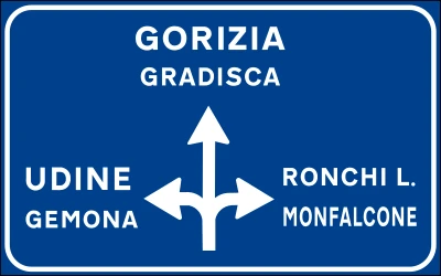 Information about the directions of the crossroad.