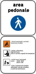 Begin of a zone for pedestrians.