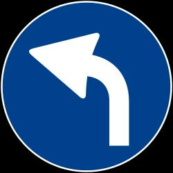 Turning left mandatory.