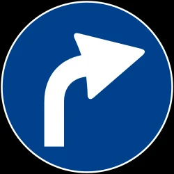 Turning right mandatory.