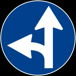 Driving straight ahead or turning left mandatory.