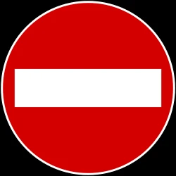 Direction prohibited
(road with one-way traffic).