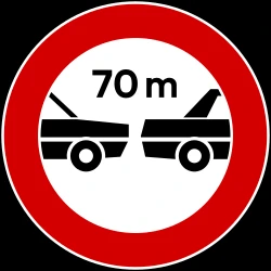 Leaving less distance than indicated prohibited.