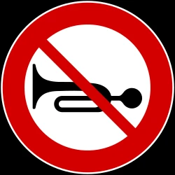 Using the horn prohibited.