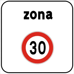 Begin of a zone with speed limit.