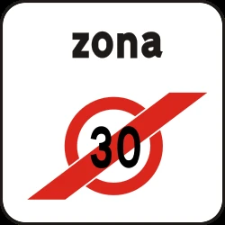 End of the zone with speed limit.