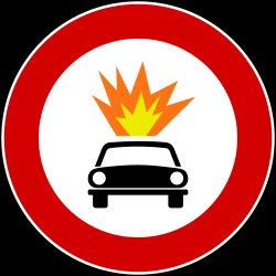Vehicles with explosive materials prohibited.