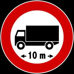 Vehicles longer than indicated prohibited.