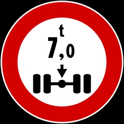 Vehicles with an axle weight heavier than indicated prohibited.