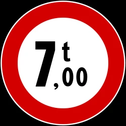 Vehicles heavier than indicated prohibited.