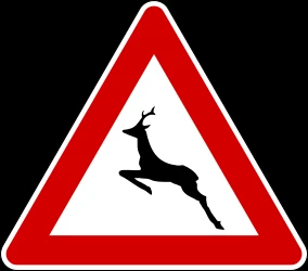 Warning for crossing deer.