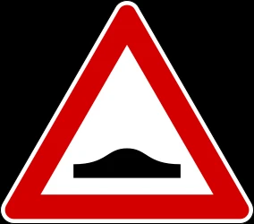 Warning for a speed bump.