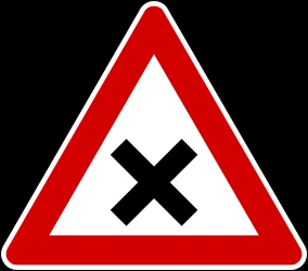Warning for an uncontrolled crossroad.