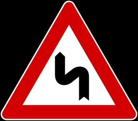 Warning for a double curve, first left then right.