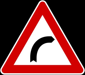 Warning for a curve to the right.