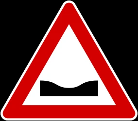 Warning for a dip in the road.