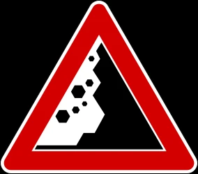 Warning for falling rocks.