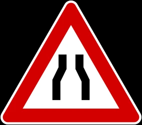 Warning for a road narrowing.