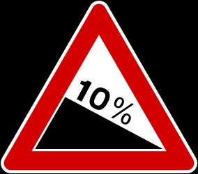 Warning for a steep descent.