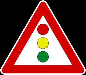 Warning for a traffic light.
