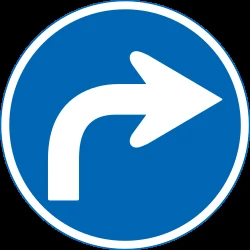 Turning right mandatory.