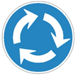 Mandatory direction of the roundabout.