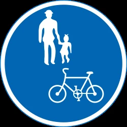 Mandatory shared path for pedestrians and cyclists.