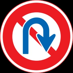 Turning around prohibited (U-turn).