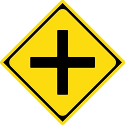 Warning for an uncontrolled crossroad.
